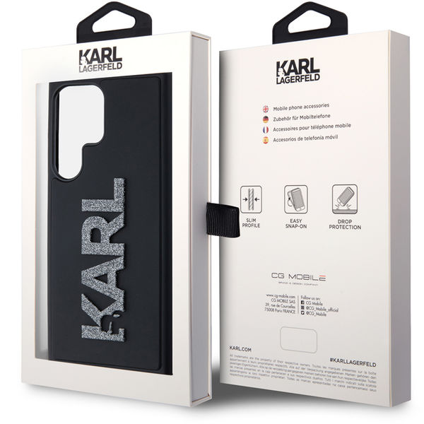 Karl Lagerfeld - 3D Design (KLHCS23L3DMBKCK) - Samsung Galaxy S23 Ultra - Rubber Glitter Logo