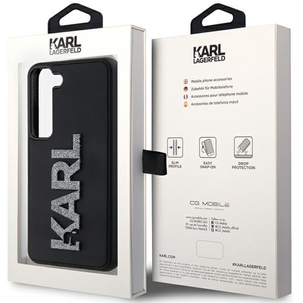 Karl Lagerfeld - 3D Design (KLHCS23M3DMBKCK) - Samsung Galaxy S23 Plus - Rubber Glitter Logo