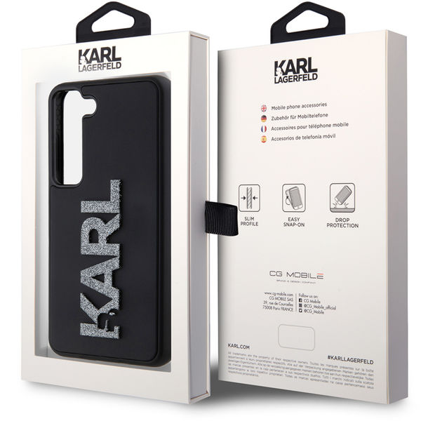 Karl Lagerfeld - 3D Design (KLHCS23S3DMBKCK) - Samsung Galaxy S23 - Rubber Glitter Logo