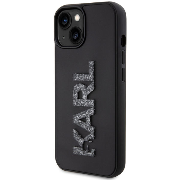 Karl Lagerfeld - 3D Design (KLHCP15M3DMBKCK) - iPhone 15 Plus - Rubber Glitter Logo
