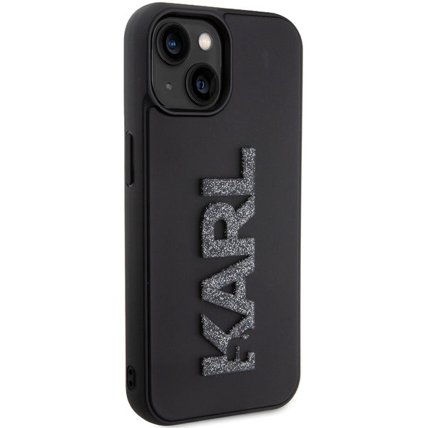 Karl Lagerfeld - 3D Design (KLHCP15M3DMBKCK) - iPhone 15 Plus - Rubber Glitter Logo