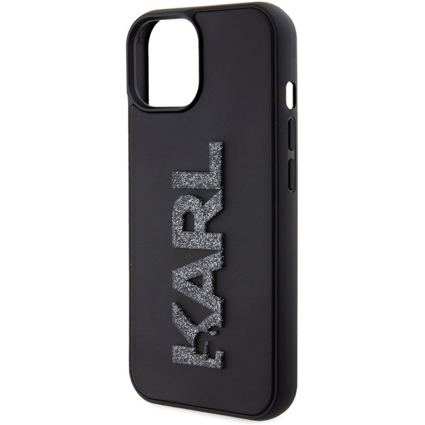Karl Lagerfeld - 3D Design (KLHCP15M3DMBKCK) - iPhone 15 Plus - Rubber Glitter Logo