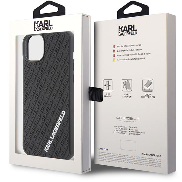 Karl Lagerfeld - 3D Design (KLHCP15M3DMKRLK) - iPhone 15 Plus - Rubber Multi Logo