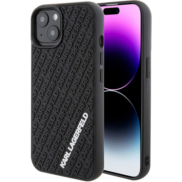 Karl Lagerfeld - 3D Design (KLHCP15S3DMKRLK) - iPhone 15 - Rubber Multi Logo