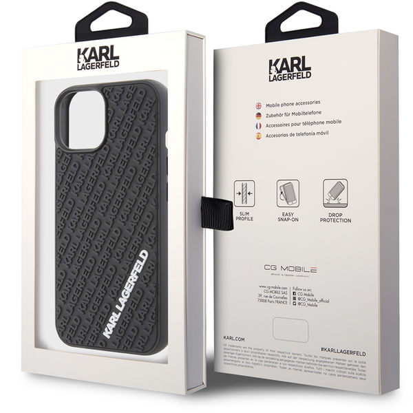 Karl Lagerfeld - 3D Design (KLHCP15S3DMKRLK) - iPhone 15 - Rubber Multi Logo