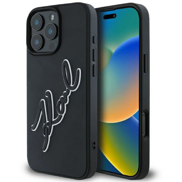 Karl Lagerfeld - 3D Design (KLHCP16X3DRKSDLK) - iPhone 16 Pro Max - Rubber Signature