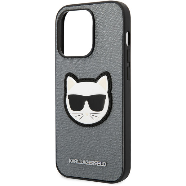 Karl Lagerfeld - Saffiano (KLHCP14LSAPCHG) - iPhone 14 Pro - Silver Choupette Head