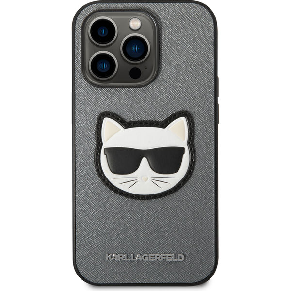 Karl Lagerfeld - Saffiano (KLHCP14LSAPCHG) - iPhone 14 Pro - Silver Choupette Head