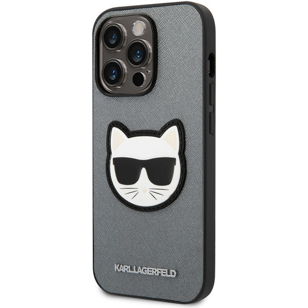 Karl Lagerfeld - Saffiano (KLHCP14LSAPCHG) - iPhone 14 Pro - Silver Choupette Head