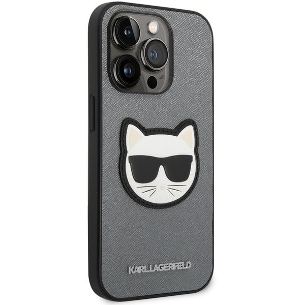 Karl Lagerfeld - Saffiano (KLHCP14LSAPCHG) - iPhone 14 Pro - Silver Choupette Head