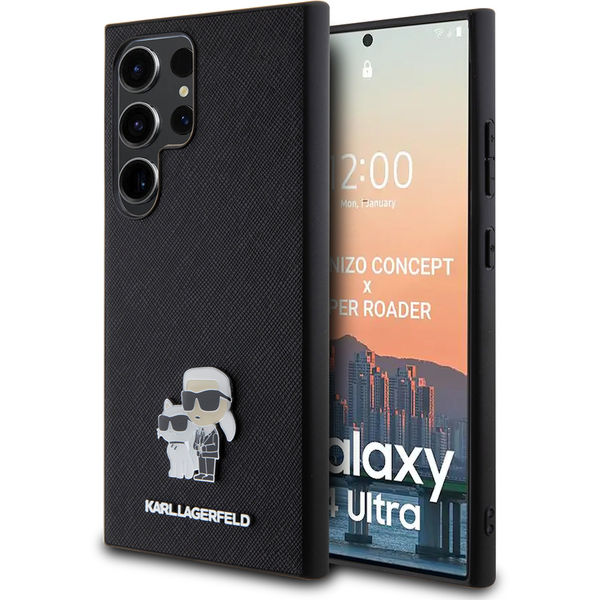 Karl Lagerfeld - Saffiano (KLHCS24LPSAKCMPK) - Samsung Galaxy S24 Ultra - Karl&Choupette Metal Pin