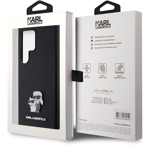 Karl Lagerfeld - Saffiano (KLHCS24LPSAKCMPK) - Samsung Galaxy S24 Ultra - Karl&Choupette Metal Pin
