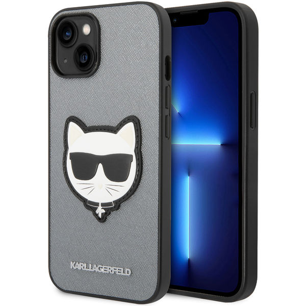 Karl Lagerfeld - Saffiano (KLHCP14MSAPCHG) - iPhone 14 Plus - Silver Choupette Head