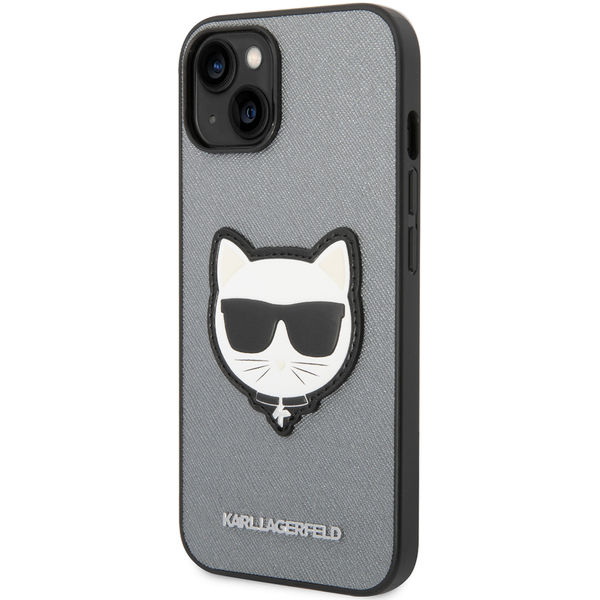 Karl Lagerfeld - Saffiano (KLHCP14MSAPCHG) - iPhone 14 Plus - Silver Choupette Head