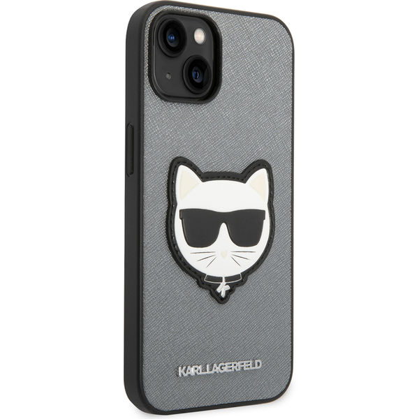 Karl Lagerfeld - Saffiano (KLHCP14MSAPCHG) - iPhone 14 Plus - Silver Choupette Head