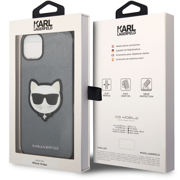Karl Lagerfeld - Saffiano (KLHCP14MSAPCHG) - iPhone 14 Plus - Silver Choupette Head