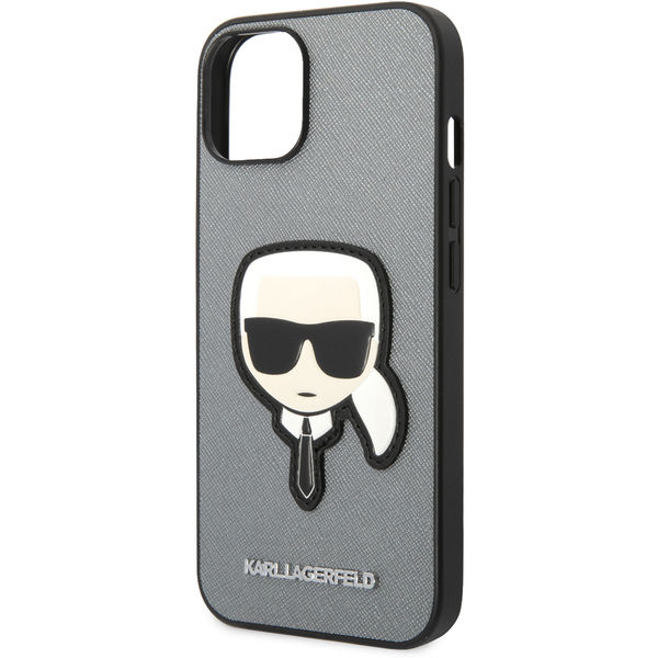 Karl Lagerfeld - Saffiano (KLHCP14MSAPKHG) - iPhone 14 Plus - Silver Karl`s Head