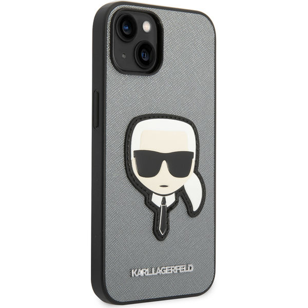 Karl Lagerfeld - Saffiano (KLHCP14MSAPKHG) - iPhone 14 Plus - Silver Karl`s Head