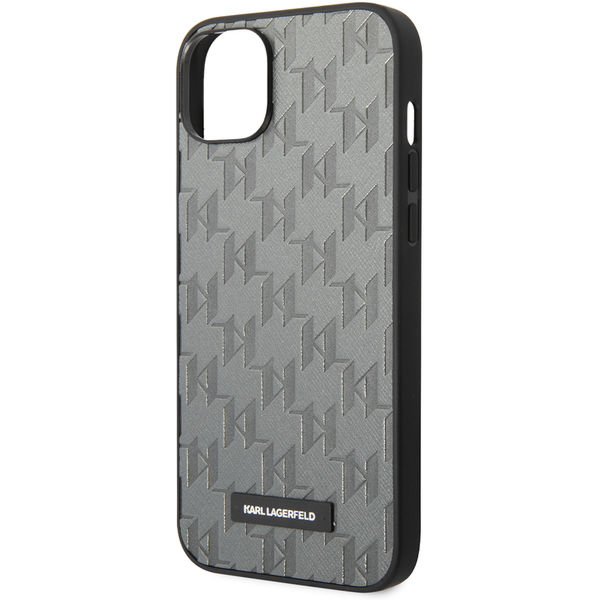 Karl Lagerfeld - Saffiano (KLHCP14MSAKLHPG) - iPhone 14 Plus - Grey Mono Metal Logo