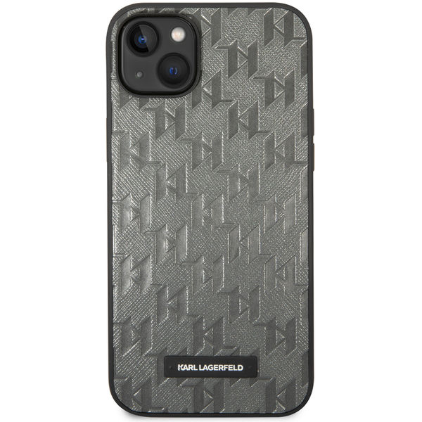 Karl Lagerfeld - Saffiano (KLHCP14MSAKLHPG) - iPhone 14 Plus - Grey Mono Metal Logo