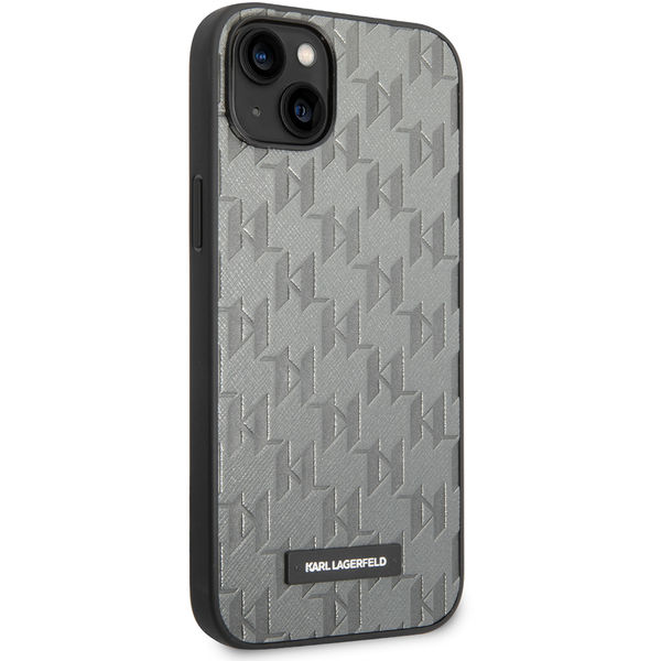 Karl Lagerfeld - Saffiano (KLHCP14MSAKLHPG) - iPhone 14 Plus - Grey Mono Metal Logo
