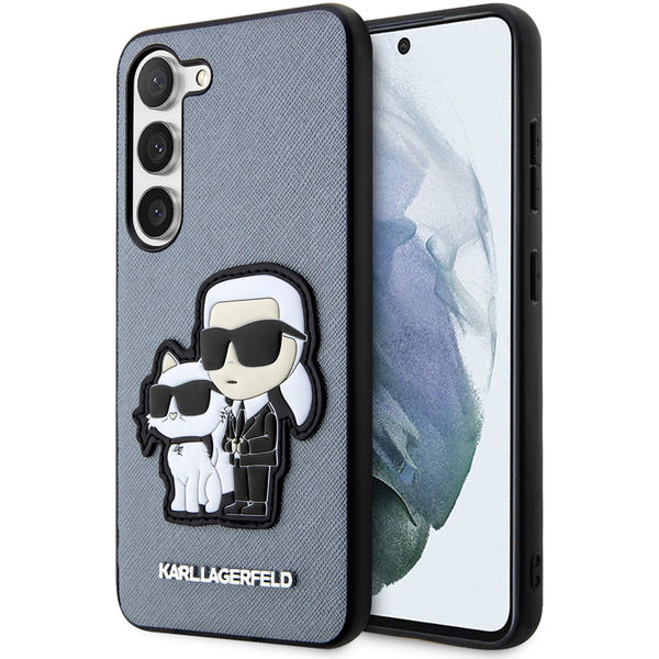Karl Lagerfeld - Saffiano (KLHCS23MSANKCPG) - Samsung Galaxy S23 Plus - Grey Karl&Choupette Metal Pin
