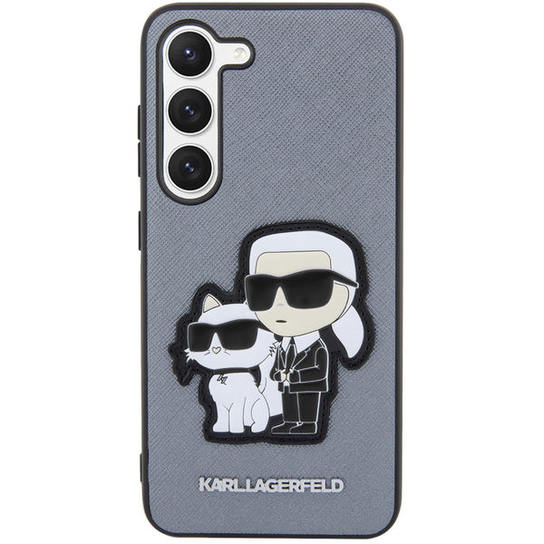 Karl Lagerfeld - Saffiano (KLHCS23MSANKCPG) - Samsung Galaxy S23 Plus - Grey Karl&Choupette Metal Pin