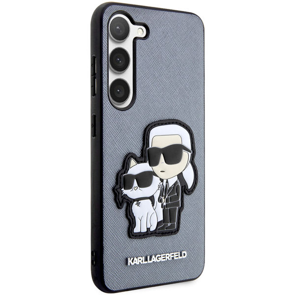Karl Lagerfeld - Saffiano (KLHCS23MSANKCPG) - Samsung Galaxy S23 Plus - Grey Karl&Choupette Metal Pin