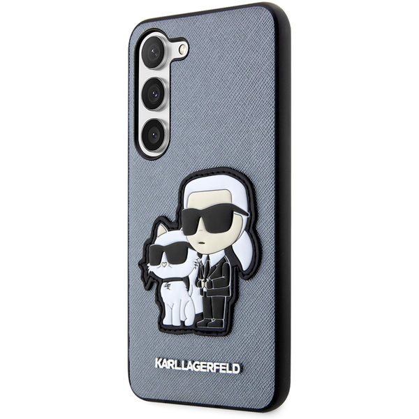 Karl Lagerfeld - Saffiano (KLHCS23MSANKCPG) - Samsung Galaxy S23 Plus - Grey Karl&Choupette Metal Pin