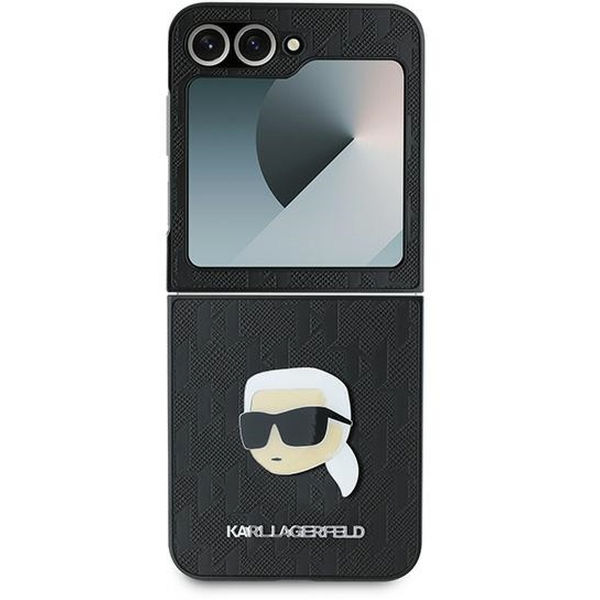 Karl Lagerfeld - Saffiano (KLHCZF6PGKSKIHK) - Samsung Galaxy Z Flip6 - Monogram Head Pin
