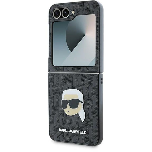 Karl Lagerfeld - Saffiano (KLHCZF6PGKSKIHK) - Samsung Galaxy Z Flip6 - Monogram Head Pin