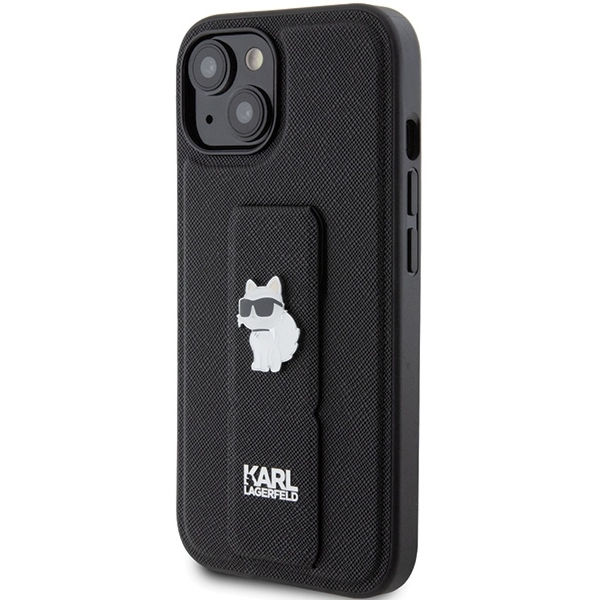 Karl Lagerfeld - Saffiano Gripstand (KLHCP15MGSACHPK) - iPhone 15 Plus - Choupette Pins