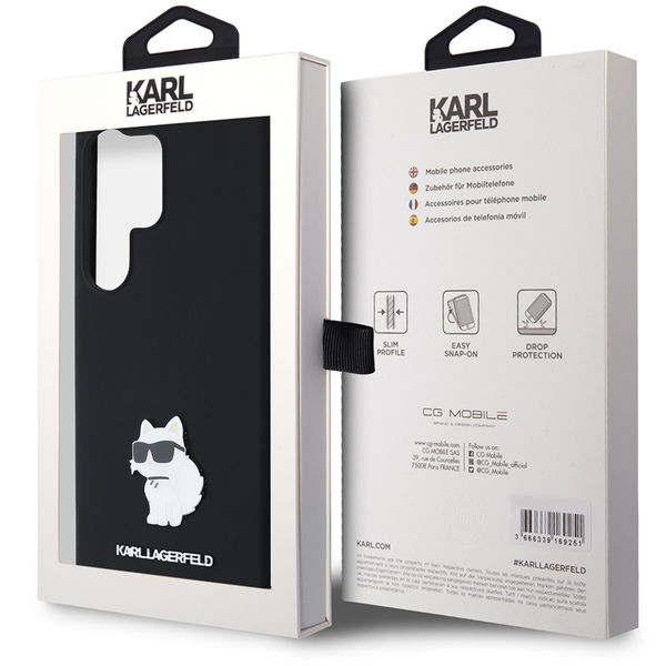 Karl Lagerfeld - Silicone (KLHCS24LSMHCNPK) - Samsung Galaxy S24 Ultra - Choupette Metal Pin