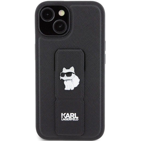Karl Lagerfeld - Saffiano Gripstand (KLHCP15SGSACHPK) - iPhone 15 - Choupette