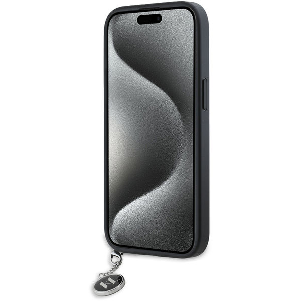 Karl Lagerfeld - Saffiano Rhinestones&Charm (KLHCP15SPSAKDGCK) - iPhone 15 - Black
