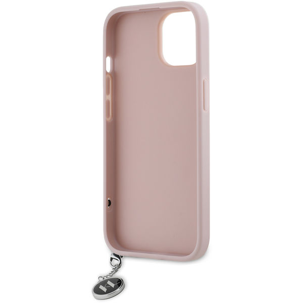 Karl Lagerfeld - Saffiano Rhinestones&Charm (KLHCP15SPSAKDGCP) - iPhone 15 - Pink