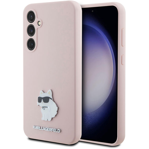 Karl Lagerfeld - Silicone (KLHCS23FESMHCNPP) - Samsung Galaxy S23 FE - Pink Choupette Metal Pin