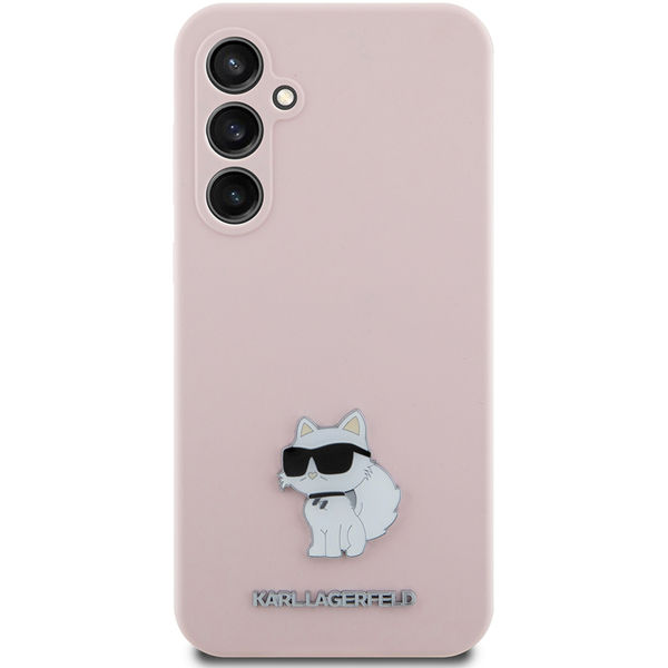 Karl Lagerfeld - Silicone (KLHCS23FESMHCNPP) - Samsung Galaxy S23 FE - Pink Choupette Metal Pin