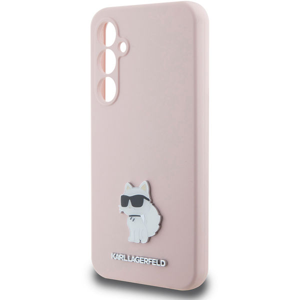 Karl Lagerfeld - Silicone (KLHCS23FESMHCNPP) - Samsung Galaxy S23 FE - Pink Choupette Metal Pin