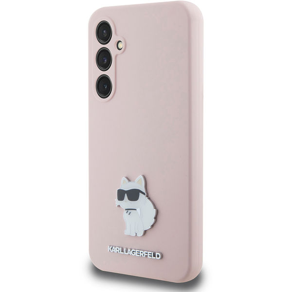 Karl Lagerfeld - Silicone (KLHCS23FESMHCNPP) - Samsung Galaxy S23 FE - Pink Choupette Metal Pin