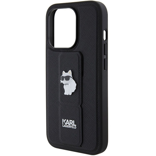 Karl Lagerfeld - Saffiano Gripstand (KLHCP15XGSACHPK) - iPhone 15 Pro Max - Choupette