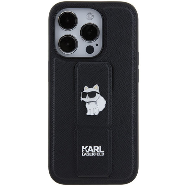 Karl Lagerfeld - Saffiano Gripstand (KLHCP15XGSACHPK) - iPhone 15 Pro Max - Choupette