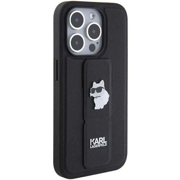 Karl Lagerfeld - Saffiano Gripstand (KLHCP15XGSACHPK) - iPhone 15 Pro Max - Choupette