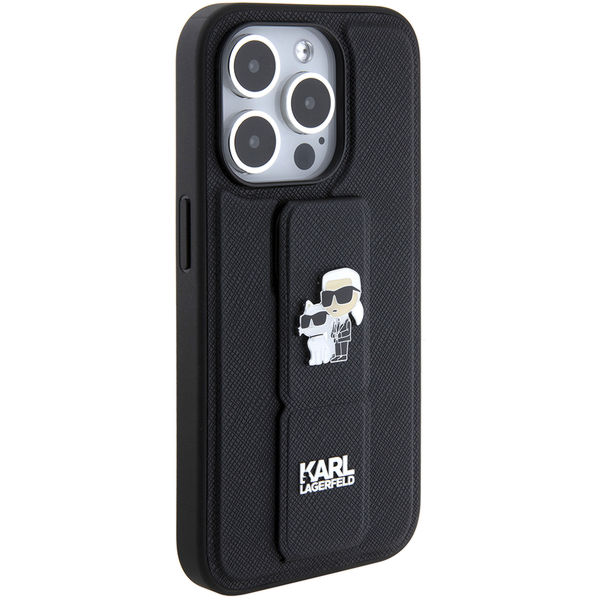 Karl Lagerfeld - Saffiano Gripstand (KLHCP15XGSAKCPK) - iPhone 15 Pro Max - Karl&Choupette
