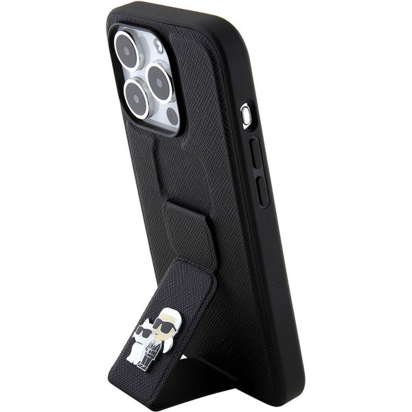 Karl Lagerfeld - Saffiano Gripstand (KLHCP15XGSAKCPK) - iPhone 15 Pro Max - Karl&Choupette