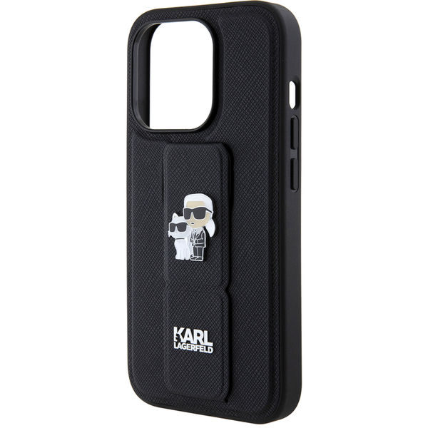 Karl Lagerfeld - Saffiano Gripstand (KLHCP15XGSAKCPK) - iPhone 15 Pro Max - Karl&Choupette
