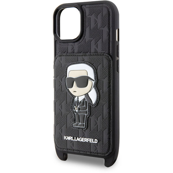 Karl Lagerfeld - Saffiano Crossbody (KLHCP14SCSAKHPKK) - iPhone 14 - Monogram Ikonik
