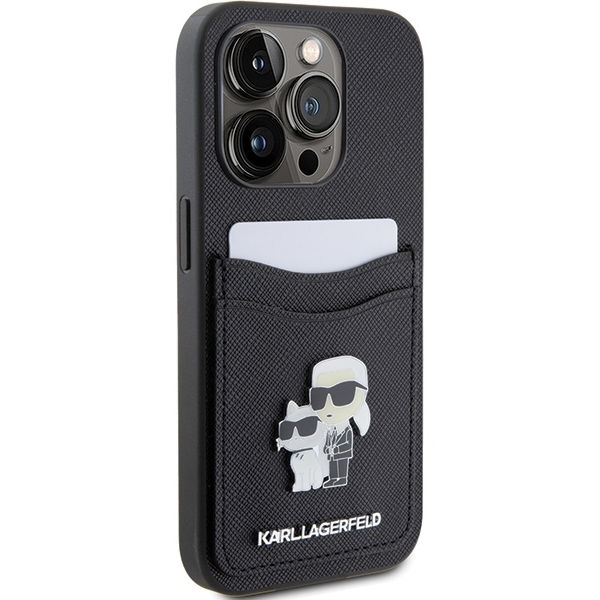 Karl Lagerfeld - Saffiano Cardslot (KLHCP15LSAPKCNPK) - iPhone 15 Pro - Karl&Choupette
