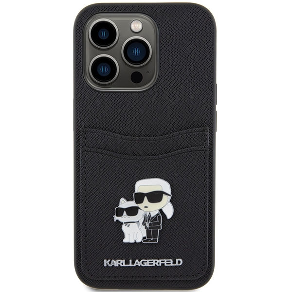 Karl Lagerfeld - Saffiano Cardslot (KLHCP15LSAPKCNPK) - iPhone 15 Pro - Karl&Choupette
