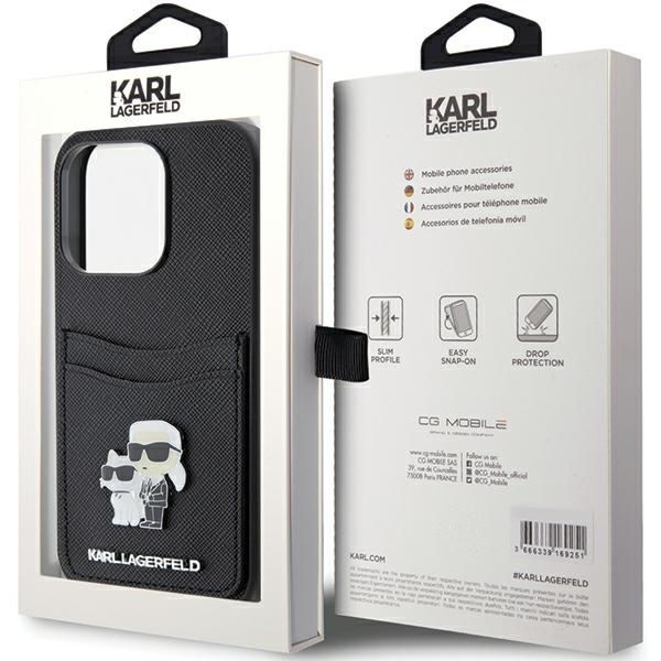 Karl Lagerfeld - Saffiano Cardslot (KLHCP15LSAPKCNPK) - iPhone 15 Pro - Karl&Choupette
